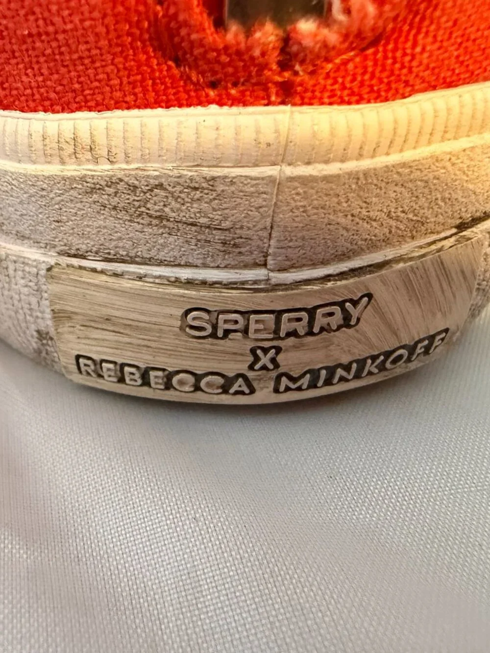 Sperry X Rebecca Minkoff  High Top Sneakers, Orange Women Size 9 NEW